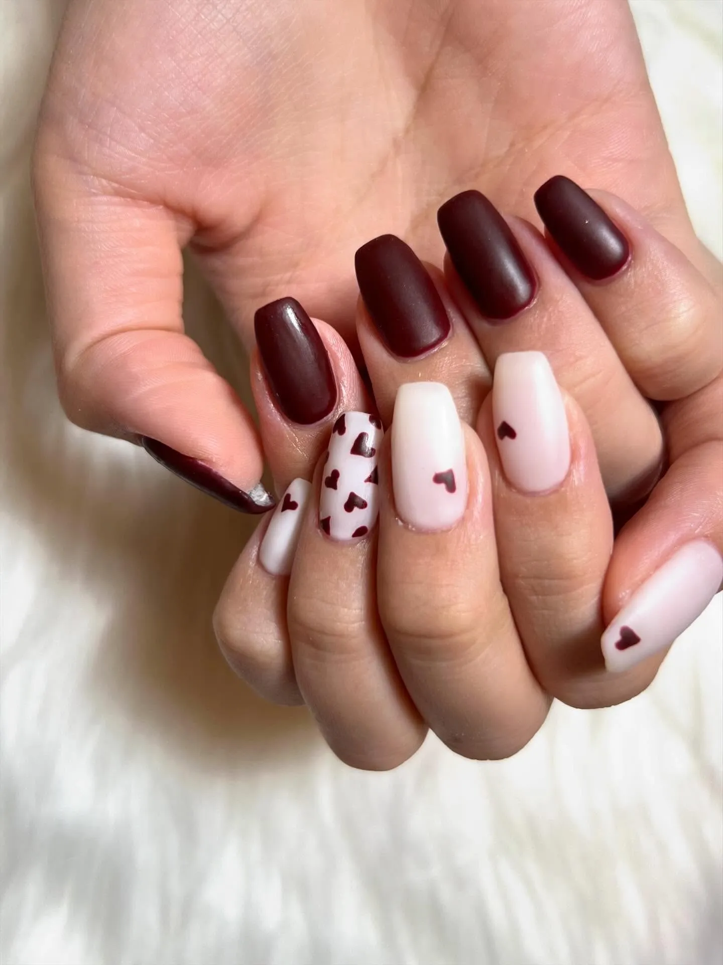 ハートとマットネイル♡